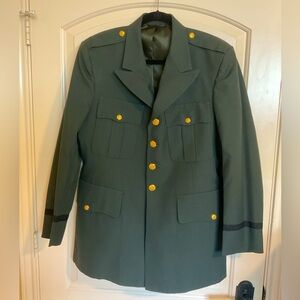 Mens US Army Dress Green Officer Uniform Jacket Serge AG 486 - Size 42R EUC